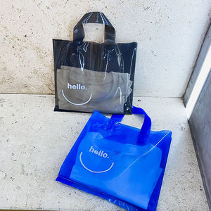 Thiết kế logo tùy chỉnh in chết cắt xử lý mờ túi màu xanh PE nhựa mua sắm túi cho may mặc đóng gói - Product Image 2