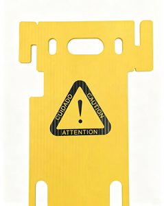 Barrera de seguridad plegable amarilla de plástico corrugado PP, valla temporal modular de advertencia para elevadores - Product Image 4
