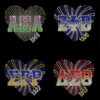 Transferts de strass thermocollants personnalisés avec lettres grecques Zeta Phi Beta 1920, cristaux scintillants Zeta 1920, nouveauté en gros