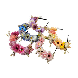 Diadema Romántica con <span class=keywords><strong>Flores</strong></span>, Horquilla para el Cabello, Tocado Floral para Bodas y Fiestas, para Novias y Mujeres - Product Image 3
