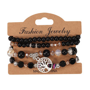 Fashion Beaded <b>Bracelets</b> <b>Set</b> Tree Charm Crystal Rhinestone Unisex Gift Made In China - Product Image 5
