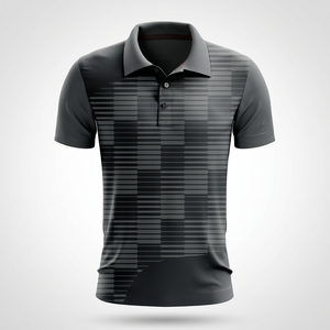 Polo de Manga Corta a Rayas Negras para Hombre, Impresión Digital, Secado Rápido, Tejido de Punto, Estilo Casual, Ropa de Verano - Product Image 3