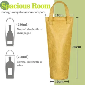 Sublimation Blank Camping Picnic Single-bottle Tote Thermal Insulated Dupont Paper Wine Bag Outdoor Wine Bottle Cooler Bag
