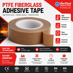 Ruban adhésif en <span class=keywords><strong>fibre</strong></span> <span class=keywords><strong>de</strong></span> <span class=keywords><strong>verre</strong></span> enduit <span class=keywords><strong>de</strong></span> PTFE <span class=keywords><strong>de</strong></span> 10 cm, ruban <span class=keywords><strong>de</strong></span> scellement thermique en silicone PSA pour les exportateurs, les grossistes et les distributeurs pour <span class=keywords><strong>la</strong></span> vente en gros - Product Image 1