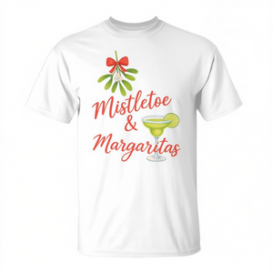 T-shirt Tri Blend Mistletoe And Margaritas pour les vacances de Noël à la plage et les croisières - Product Image 3