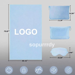 Biểu Tượng Tùy Chỉnh Đa Chức Năng Chăn Gối Flannel Tay Hành Lý Tay Áo Ba Lô Clip Máy Bay Gối Chăn Với Mặt Nạ Mắt - Product Image 2