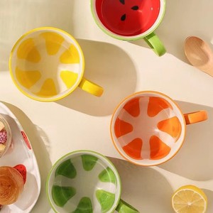 Taza de café de cerámica pintada a mano con sandía, bonita taza clásica de fruta, taza creativa de sandía para café con leche disponible para - Product Image 2
