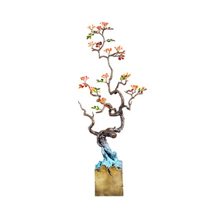 Sculpture d'arbre en cuivre faite à la main, couleur récolte, forme irrégulière, décoration artistique pour la maison, cadeau - Product Image 1