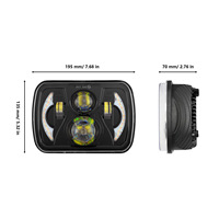 JINXIN Nouveau phare carré à 4 LED de 7 pouces, conversion automatique, phares LED pour voiture Wrangler, camion tout-terrain