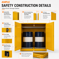 Armoire de stockage de fûts de liquides inflammables 416L (110 gallons) en acier à double paroi, fournisseur OEM B2B pour l'approvisionnement de projets d'entrepôts industriels