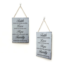 Plaque de cadre en bois de bénédiction pour la famille à la maison, panneaux muraux à suspendre, cadeau de réchauffement de la maison, impression UV, citation inspirante
