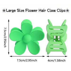 Pinzas de Pelo con Flores Coloridas de 7cm, Pinzas de Pelo Medianas con Flores de Huevo, Pinzas de Plástico para el Cabello, Accesorios para el Cabello para Niñas - Product Image 2