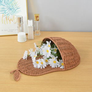 Pear Shade Luxury Eco-Friendly Wicker Rattan <strong>Wall</strong> Hanging Flower Woven <strong>Storage</strong> <strong>Basket</strong> for Entrance Small Subjects - Product Image 4