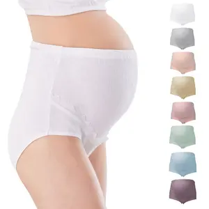 Personnalisation de pantalons de maternité Culotte de maternité grande taille Sous-vêtements de grossesse confortables en coton Pantalon de maternité