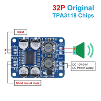 Amplificateur de puissance audio numérique mono TPA3118 60W DC 12V-24V, module d'amplificateur