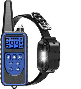 Collier de dressage pour chien rechargeable, collier de dressage à choc étanche, collier de dressage <span class=keywords><strong>longue</strong></span> <span class=keywords><strong>portée</strong></span>, niveaux de choc réglables, collier de choc - Product Image 1