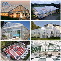 Tente de Réception Luxe Personnalisée 20x40, Grande Tente de Fête Extérieure Transparente, Chapiteau de Mariage à Toit Clair avec Grand Cadre en Aluminium