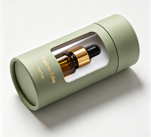 Custom Printed Biodegradable Reusable Round Paper Tube Cosmetic Bottle Packaging, High-End Kraft Cylinder Container for Skincare - Product Image 4
