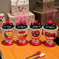 Taza de Cerámica Ecológica con Diseño de Dibujos Animados, Apta para Lavavajillas, con Tapa para Bebidas Frías y Calientes, Ideal como Regalo o Recuerdo para Fiestas de Cumpleaños