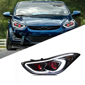 Carro Luzes LED Faróis de 4 lentes Para Hyundai Elantra 2012-2016 Farol Projetor Dinâmico Sinal Acessórios Automotivos