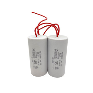 ตัวเก็บประจุมอเตอร์ <span class=keywords><strong>CBB60</strong></span> AC พร้อมสายไฟที่ใช้ในปั๊มและเครื่องซักผ้า - Product Image 1