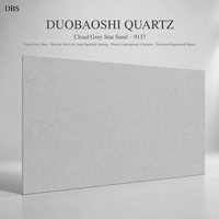 Dalles de quartz gris nuage sans silice, 18 mm, pierre synthétique moderne résistante à la chaleur pour cuisines et plans de travail