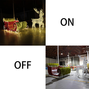 PVC sıcak beyaz aydınlık noel ren geyiği taşıma Motif açık ticari kullanım için ışık IP65 tatil düğün süslemeleri - Product Image 2
