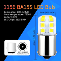 Auto LED-Bremslichter LED-Autolampe BA15S 1156 1157 BAY15D T20 12SMD Weiß Autolicht Blitz Stroboskop 12V