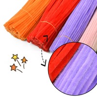 100 pièces/lot, bricolage, artisanat, vente en gros, en vrac, tiges de chenille colorées et moelleuses, fil duveteux, nettoyeur de tuyaux pour fleurs, jouets éducatifs
