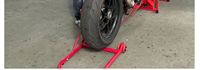 Ensemble complet pour support de roue avant et arrière, support de roue arrière pour moto et voiture, cadre de support avec outil de réparation de pneus pour rampes et supports