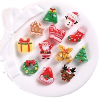 Broches de Noël en résine, accessoires DIY, embellissements Père Noël et Bonhomme de neige pour coques de téléphone et projets de loisirs créatifs à coller