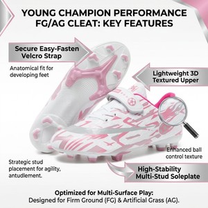 Chaussures <span class=keywords><strong>de</strong></span> football professionnelles <span class=keywords><strong>pour</strong></span> jeunes filles, <span class=keywords><strong>crampons</strong></span> FG, chaussures <span class=keywords><strong>de</strong></span> football <span class=keywords><strong>pour</strong></span> enfants, entraînement en extérieur, vente en gros, faible MOQ - Product Image 2