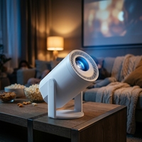 Mini-projecteur portable 2026 Turn1 WiFi LCD pour la maison, vidéo portable, écran miroir intelligent 360°, 200 ANSI Lumens, Android 14