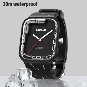 SHUAIKE 1153 New Fashion High Quality Stainless Steel <b>Case</b> Resin Mirror Quartz Watch 30 Meter Waterproof Rubber Strap Pointer - Product Image 3