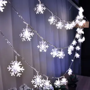 Navidad 10M LED copo de nieve Cadena de luz impermeable luces de Navidad interior exterior para decoraciones de fiesta de boda de Navidad