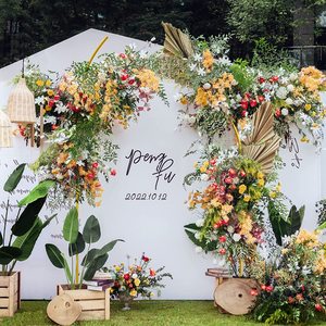 Juego de accesorios de boda de 2 soportes de hierro forjado arco de Metal soporte de fondo arco ornamental para decoración de fiesta de escenario de boda - Product Image 4