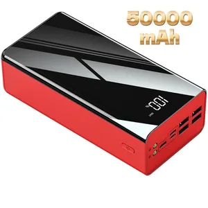 Power Bank portabel 50000mAh, kapasitas lebih besar dengan 4 USB LED tampilan Digital stasiun daya pengisi daya kapasitas Super