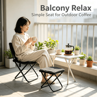 Chaise de camping pliable compacte, structure métallique robuste, chaise de jardin, mobilier d'extérieur pour la pêche, le pique-nique, la randonnée, les voyages