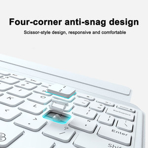 Étui clavier magnétique multi-angles pour <span class=keywords><strong>iPad</strong></span> Air 11 pouces, clavier sans fil BT blanc avec pavé tactile et emplacement pour stylet - Product Image 5