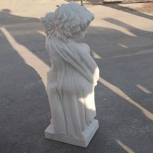 Statue di marmo italiano ragazzo e ragazza con la mano intaglio su misura statua di marmo marmo angelo statua per la vendita - Product Image 5