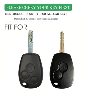Housse <span class=keywords><strong>de</strong></span> clé en silicone, étui pour clé pour Renault Clio 3 Logan 2 <span class=keywords><strong>Dacia</strong></span> Duster Sandero Stepway Lada Largus pour Nissan Almera Terrano - Product Image 2