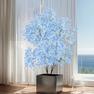 3 grands arbres artificiels de cerisier bleu, ornements de fleurs artificielles, parfaits pour le jardin, la salle de séjour, la chambre à coucher, le balcon - Product Image 3