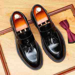 Zapatos de Vestir Oxford Hechos a Mano Personalizados con Cordones Sólidos y Cierre en la Parte Superior, con Tacón Elevado para Hombre - Product Image 4