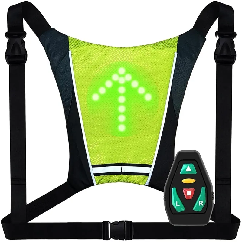 Bicycle Night Running Led Turn Signal Vest Night Safety Reflective Warning with Wireless Remote Control