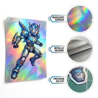 Autocollants en vinyle holographique découpés sur mesure, imperméables, effet laser arc-en-ciel, support argenté, pour ordinateur portable, skateboard, cadre photo, personnalisation de marque