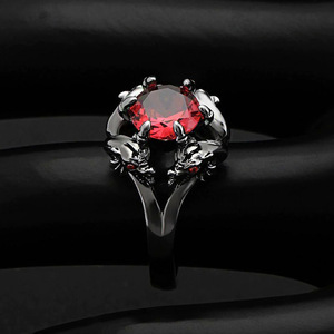 Anello Vintage con Testa di Drago per Uomo e Donna, Tono Oro Nero, Gioiello Gotico da Dito - Product Image 3