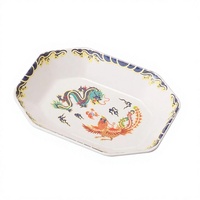 Plat de service rectangulaire en mélamine Dragon Phoenix, écologique, de style chinois traditionnel, 6 pouces, pour restaurants et hôtels, vente en gros, OEM, ODM