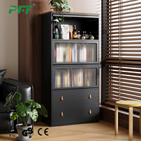 Armoire de rangement multifonctionnelle en acier, grande capacité, étagères réglables pour salon, bar à domicile, design moderne du milieu du siècle