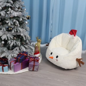 2023 vente chaude mignon bonhomme de neige forme blanche enfants pouf bébé personnalisé en gros pouf chaise coussin chaise pour enfants - Product Image 3
