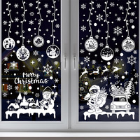Autocollants statiques de Noël personnalisés à faible MOQ, autocollants réutilisables pour la décoration des vitrines de Noël